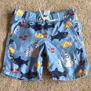 Gymboree Kids Shark Print Swim Shorts - Blue